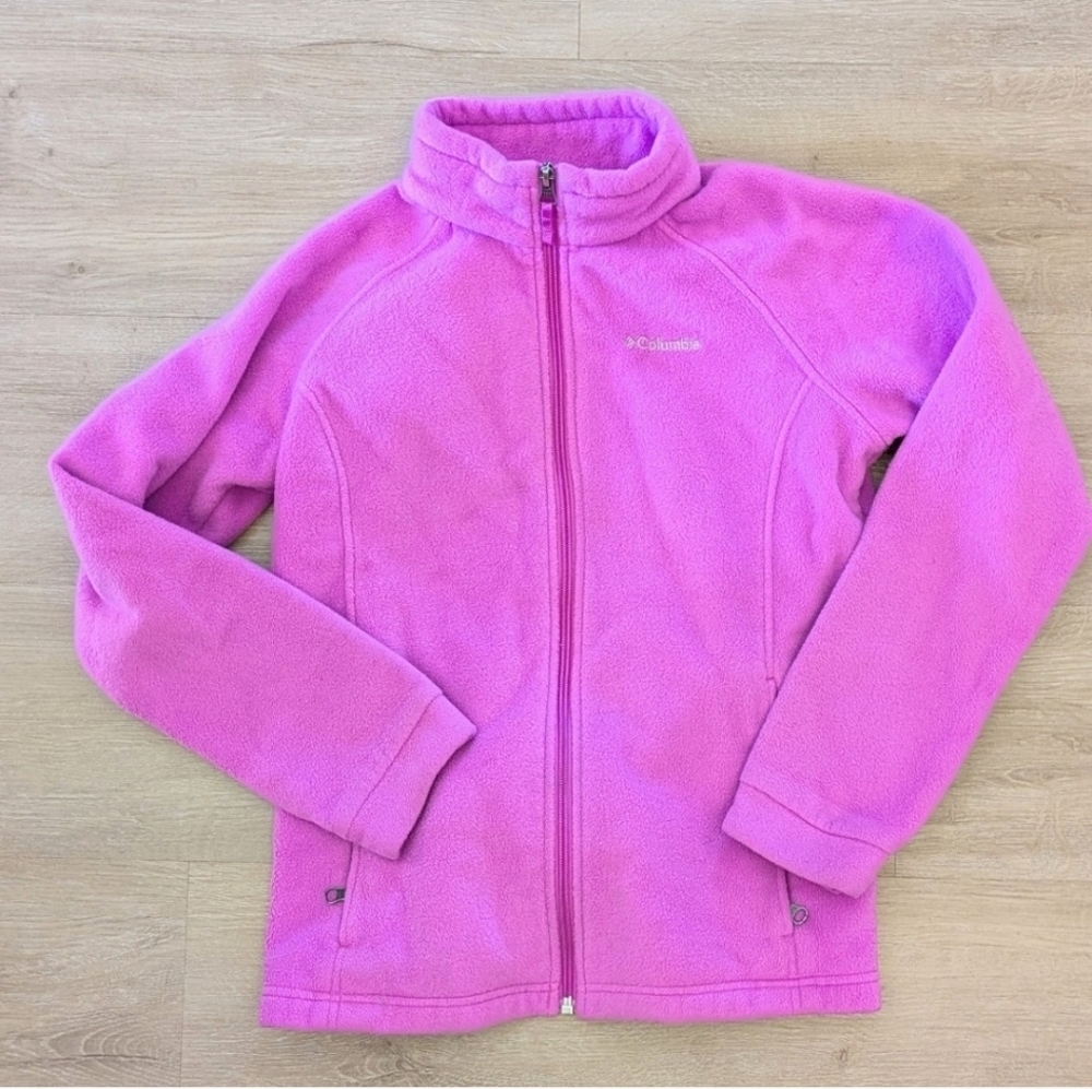 Columbia Girl's Large Zip Up Fleece Purple Jacket